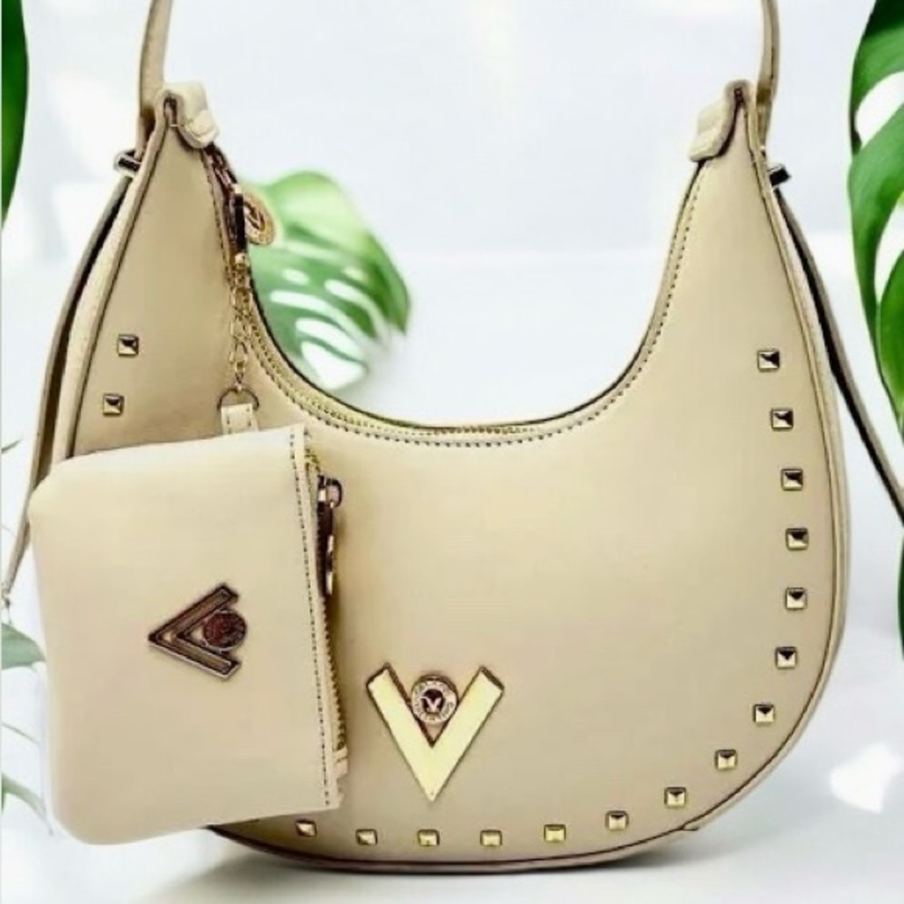 NWT Valentino Orlandi Hobo Bag with Gold Accents